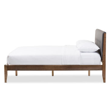 Lemon Mid-Century Modern Fabric Platform Bed - living-essentials