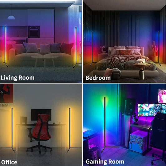 59-inch LED RGB Corner Floor Lamp with Remote