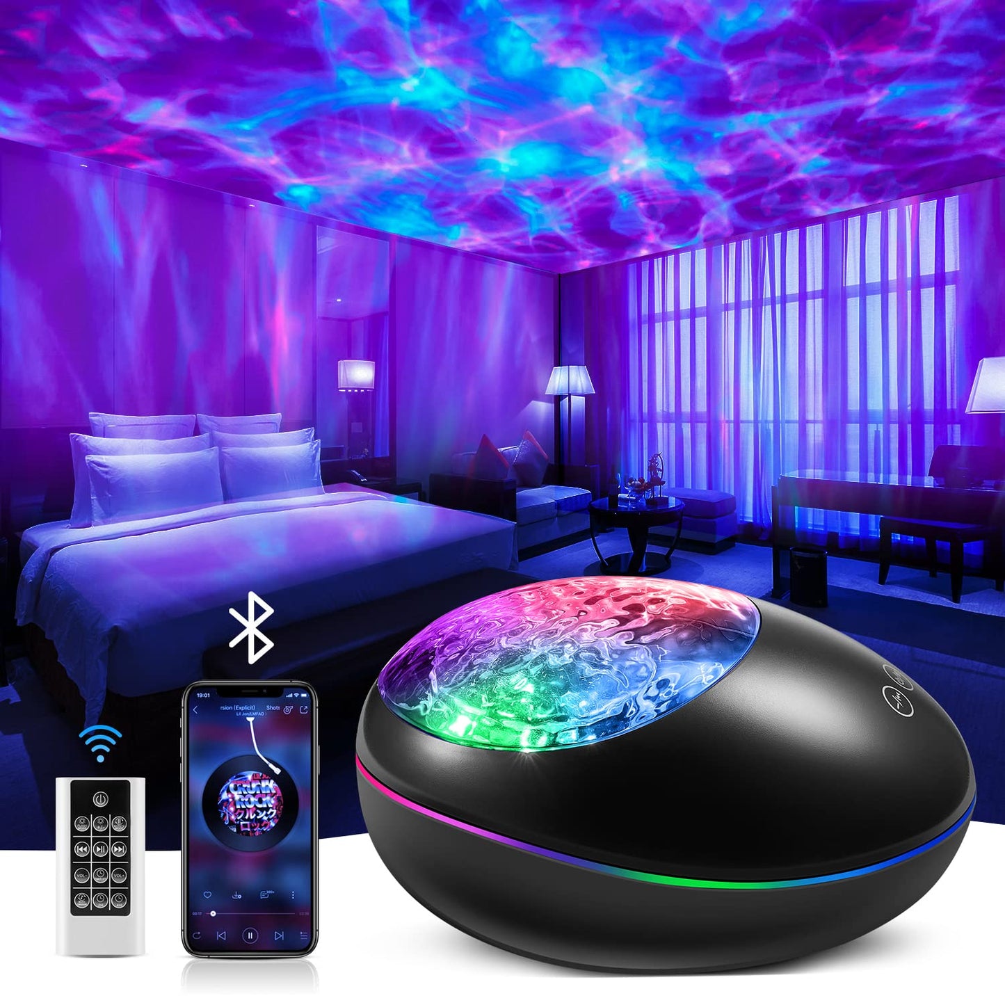 LED Galaxy Projector With Bluetooth Speaker