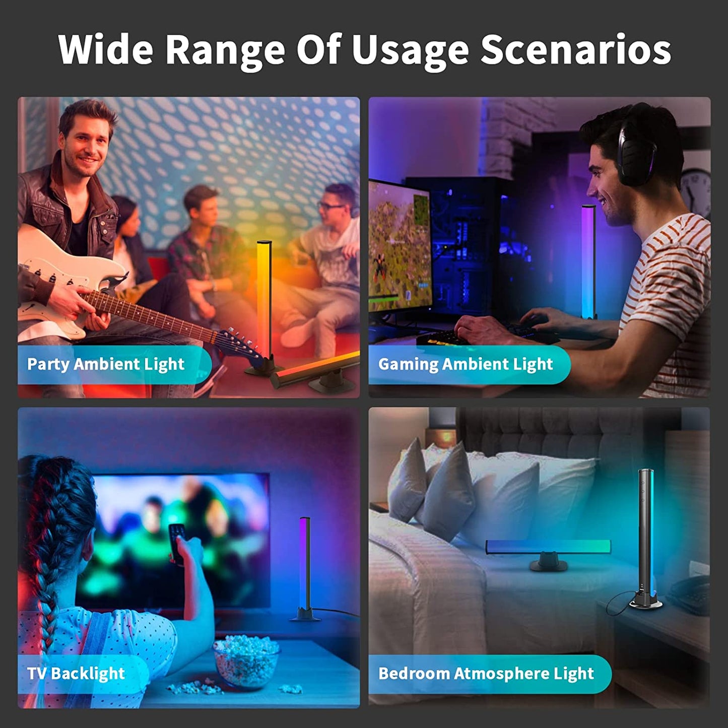 Smart RGB LED Light Bars with Bluetooth APP Control