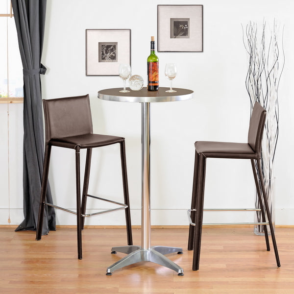 Dixon Brown Leather Bar Stool - living-essentials