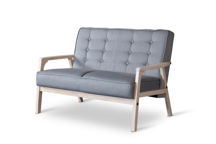 Alex Mid-Century Gray Loveseat - living-essentials