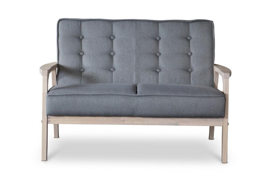 Alex Mid-Century Gray Loveseat - living-essentials