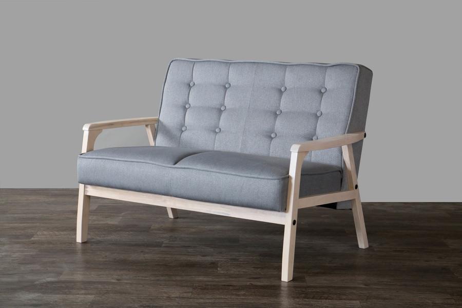 Alex Mid-Century Gray Loveseat - living-essentials