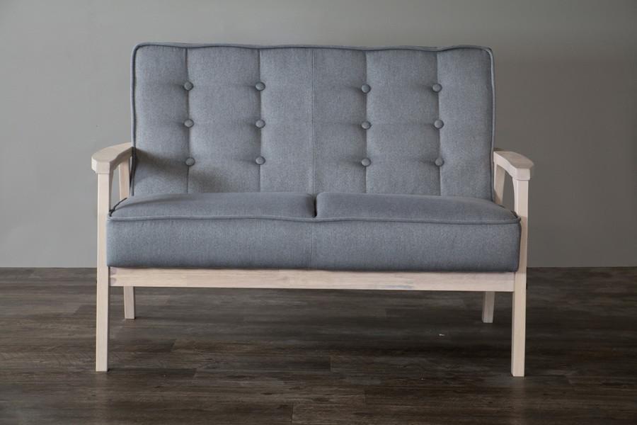 Alex Mid-Century Gray Loveseat - living-essentials