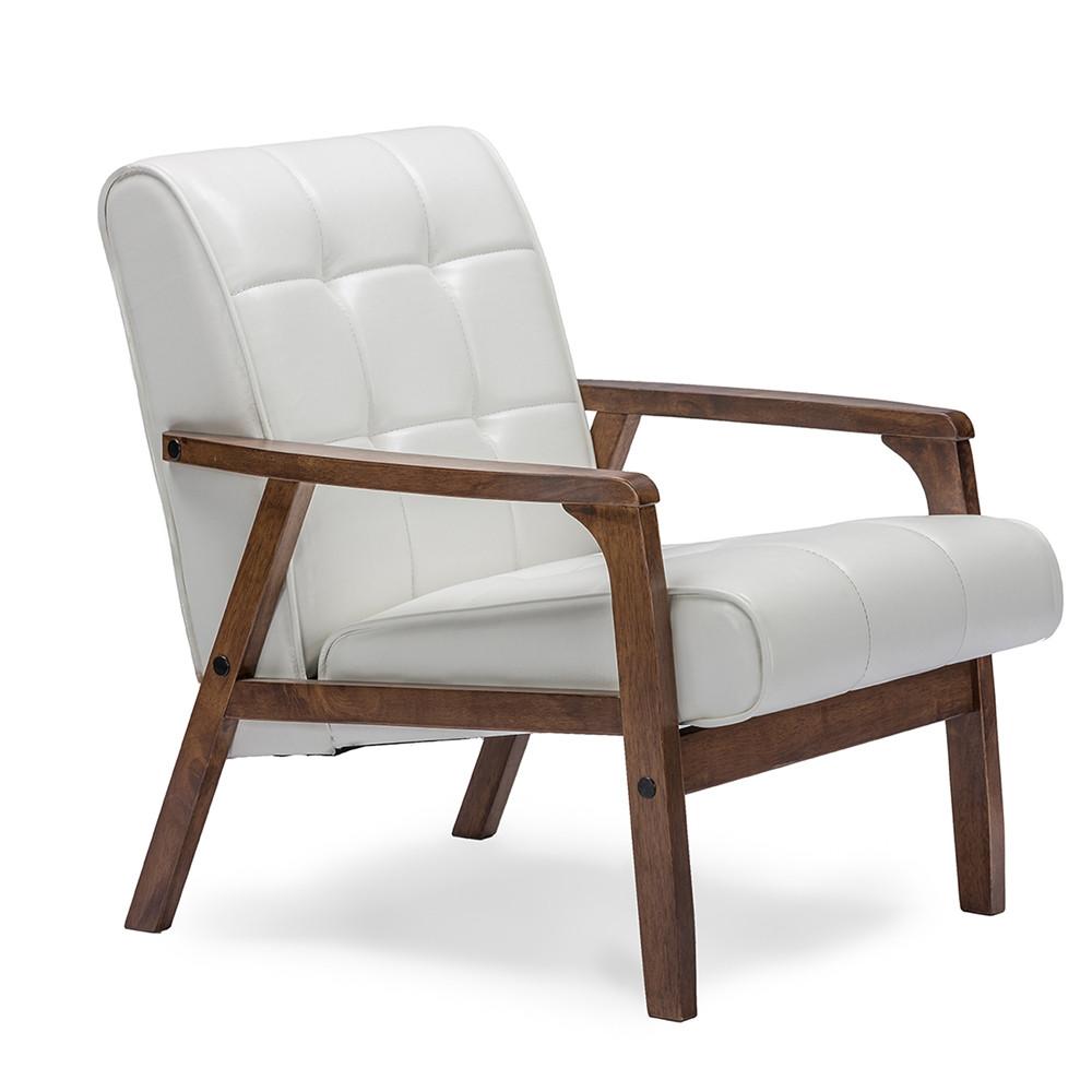 Waylon White Mid-Century Masterpiece Club Chair - living-essentials