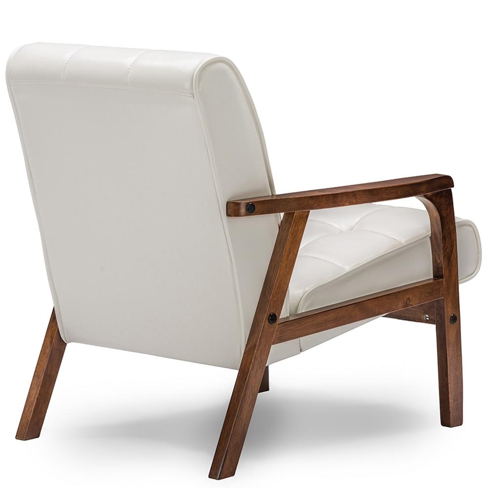 Waylon White Mid-Century Masterpiece Club Chair - living-essentials