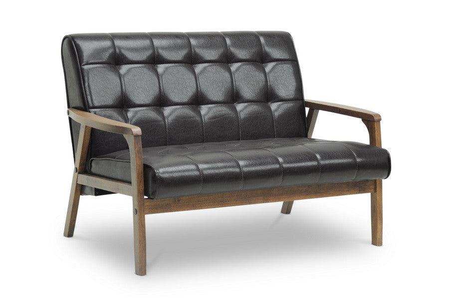 Dolly Mid Century Brown Loveseat - living-essentials