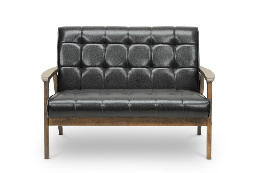 Dolly Mid Century Brown Loveseat - living-essentials