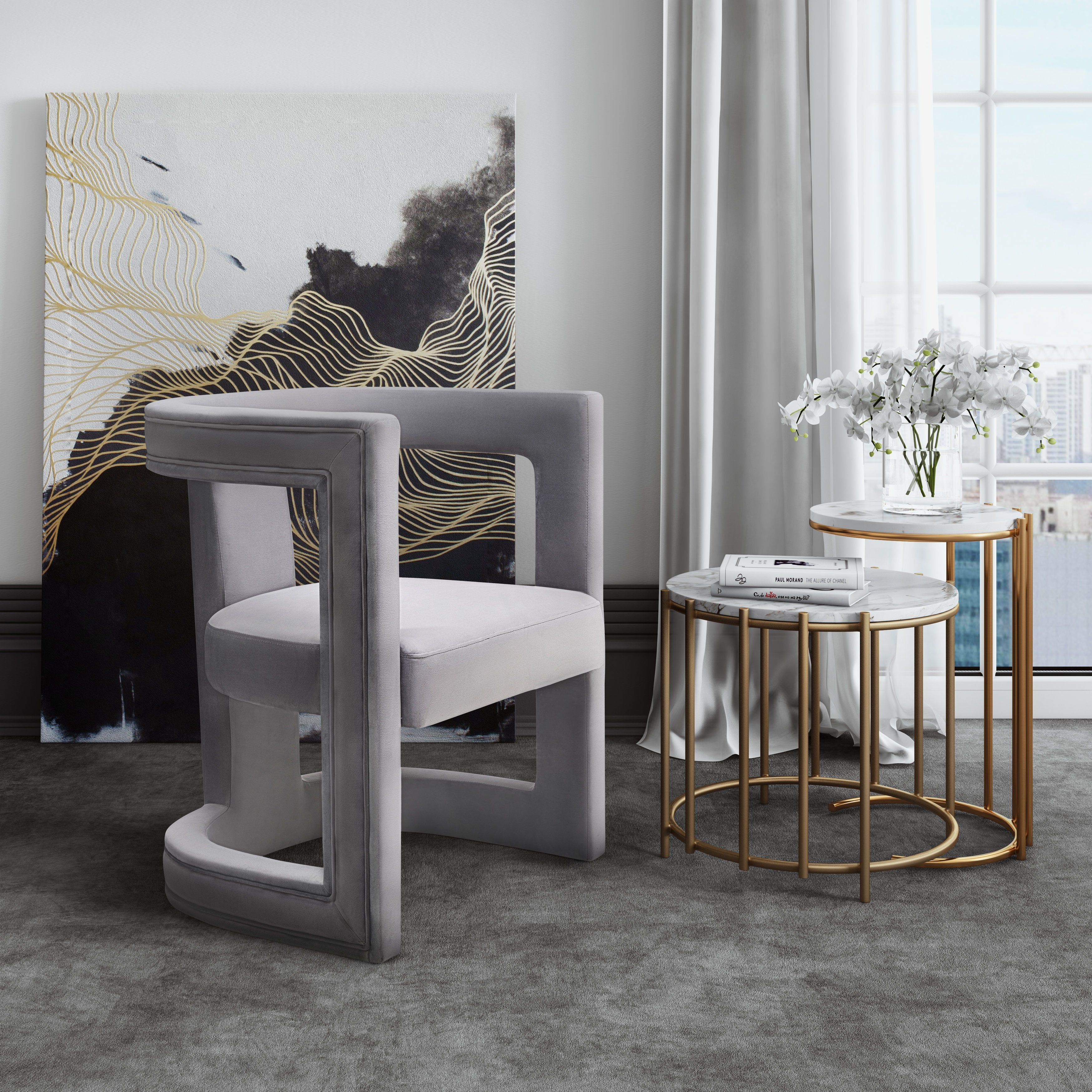 Abey Velvet Chair - living-essentials