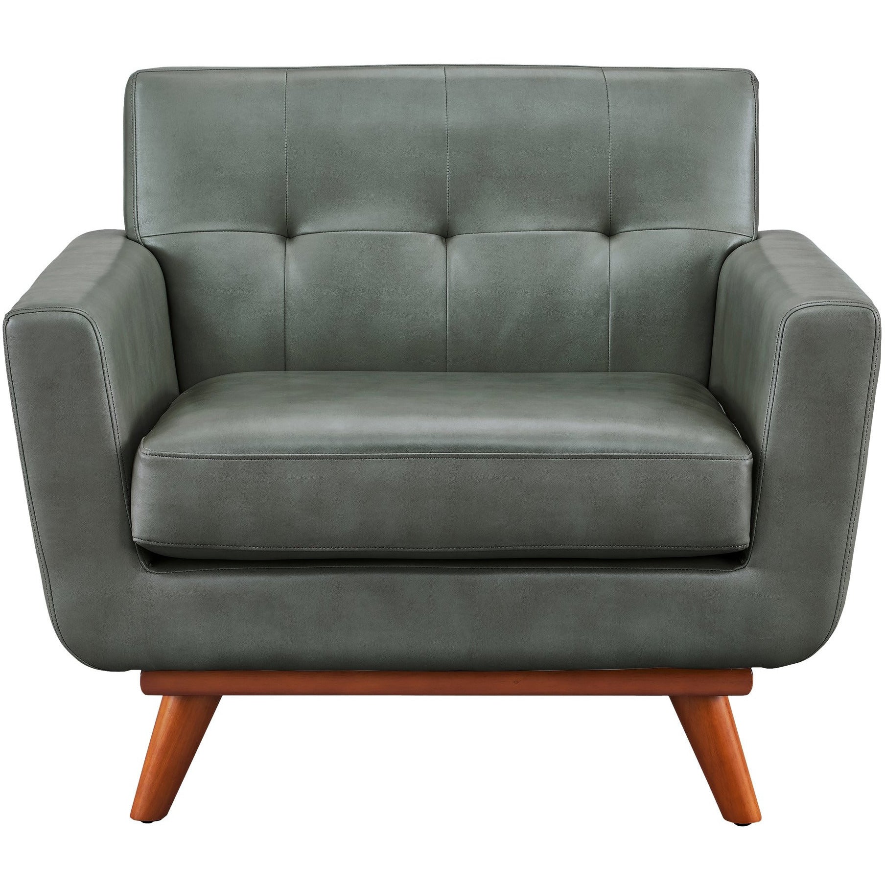 Queen Mary Smoke Grey Leather Armchair - living-essentials