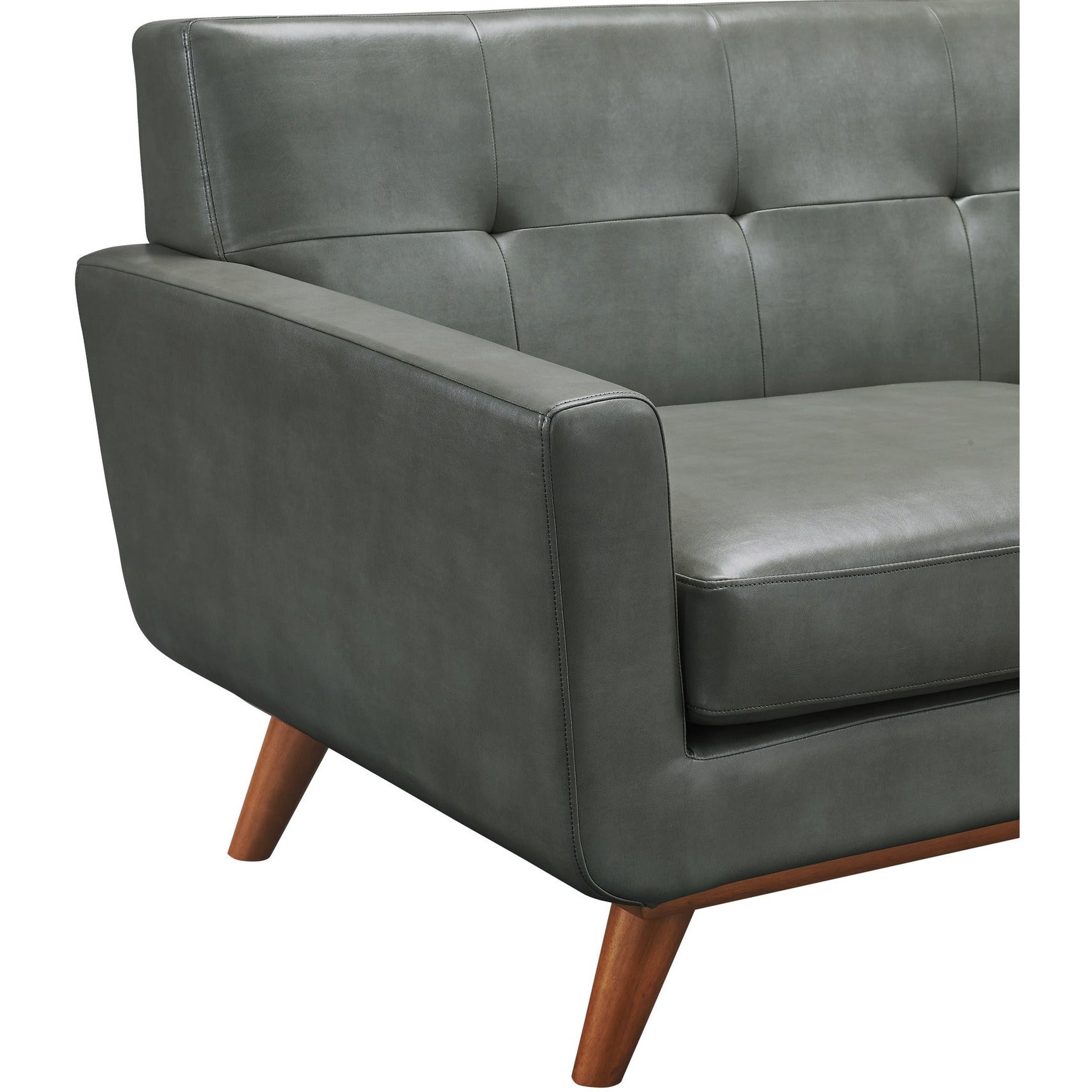Queen Mary Smoke Grey Leather Armchair - living-essentials