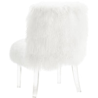 Sophie White Sheepskin Lucite Chair - living-essentials
