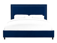 Irina Velvet Navy King Bed Frame - living-essentials