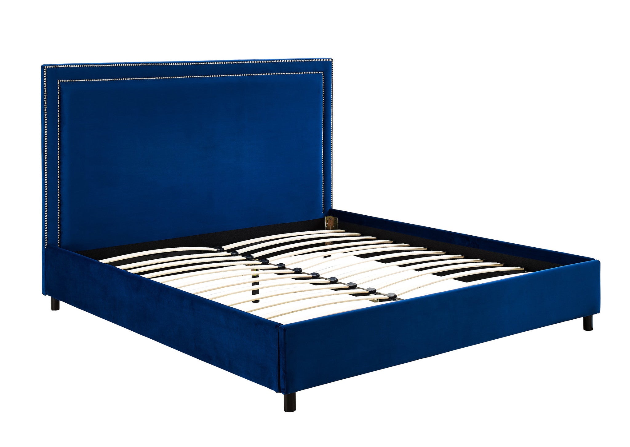 Irina Velvet Navy King Bed Frame Emfurn 