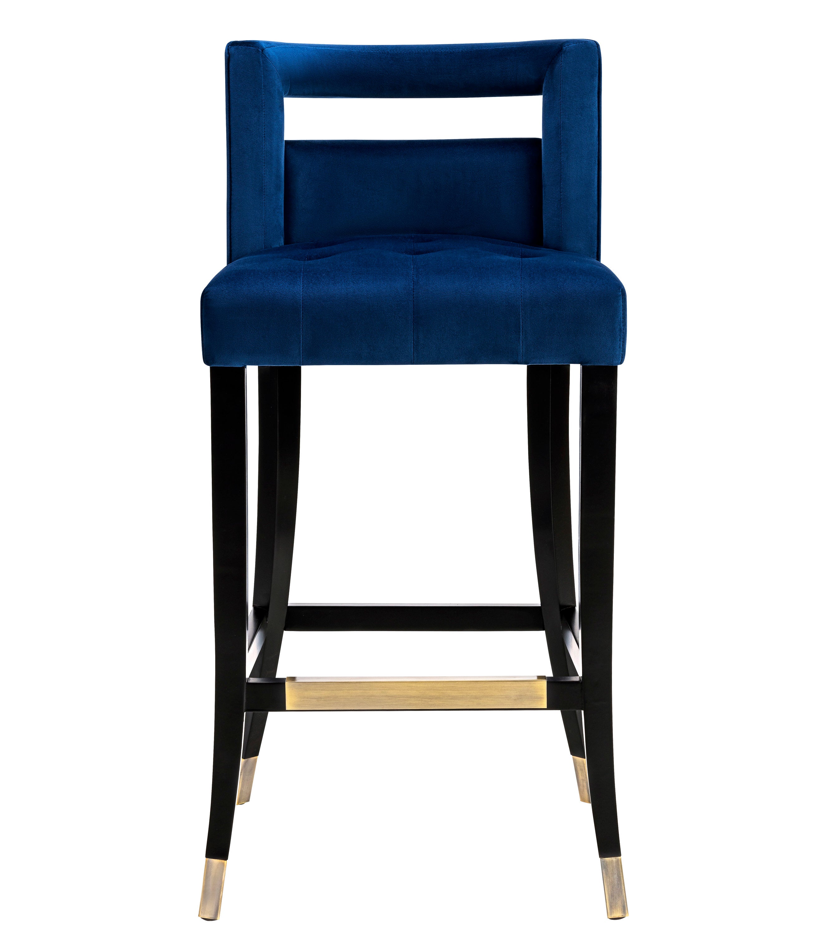 Hale Navy Velvet Bar Stool - living-essentials