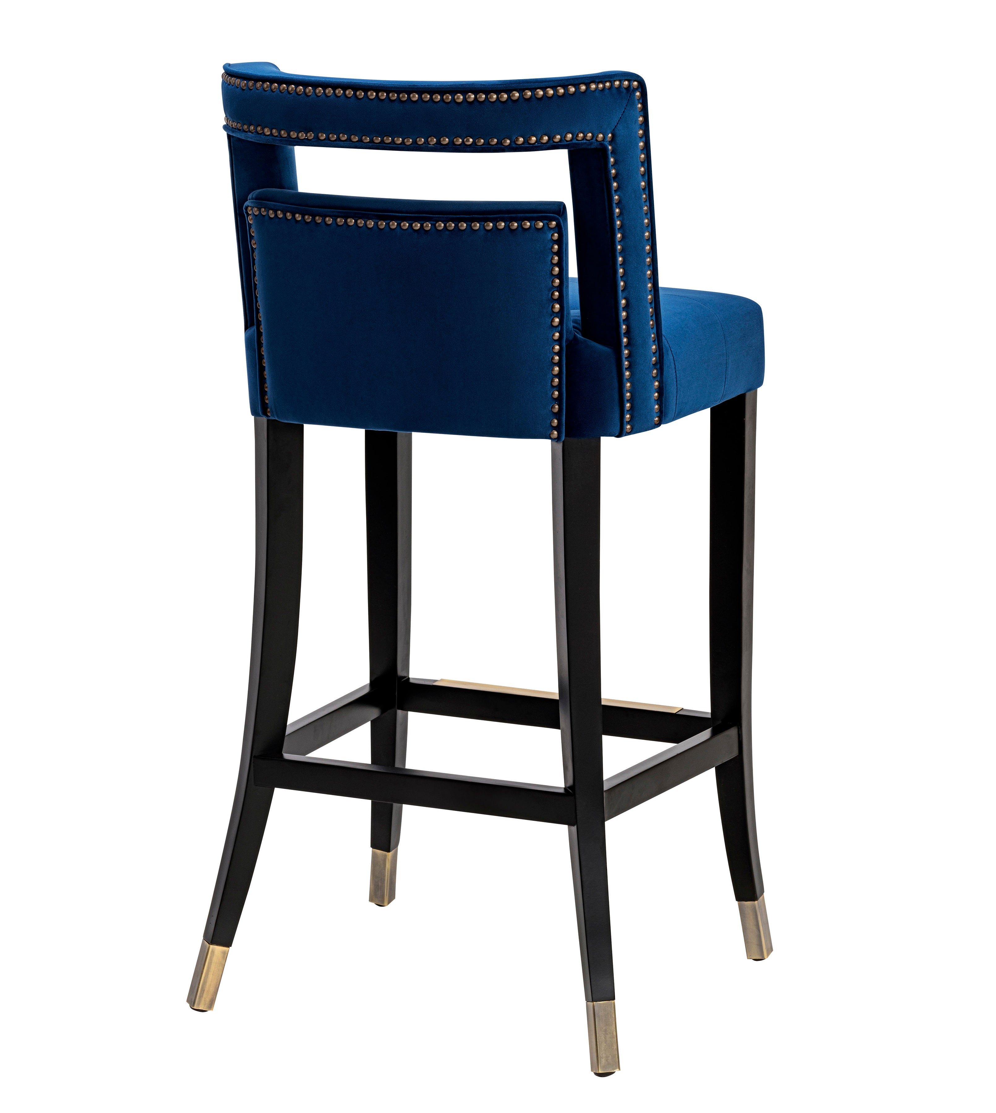 Hale Navy Velvet Bar Stool - living-essentials