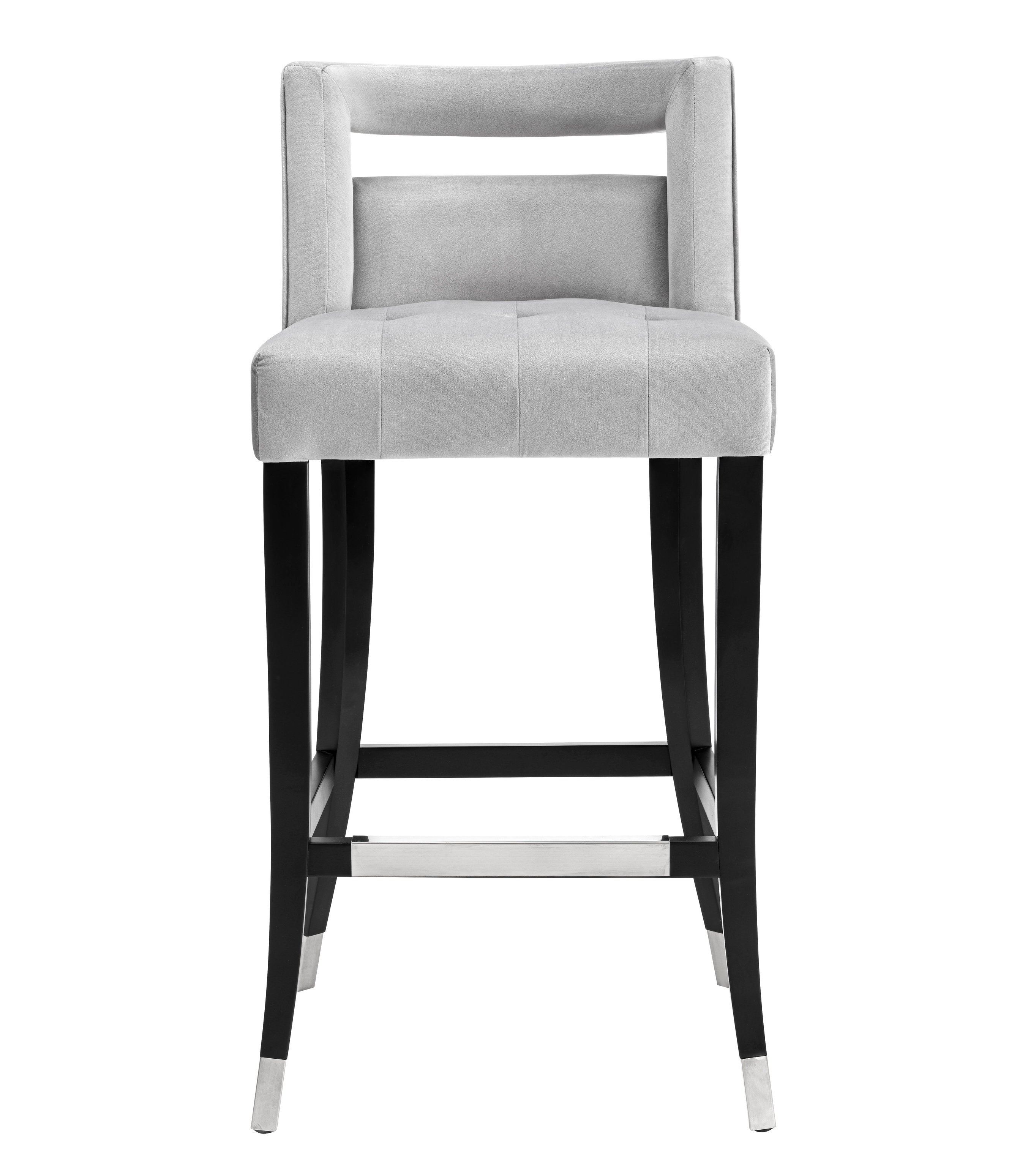 Hale Grey Velvet Bar Stool - living-essentials