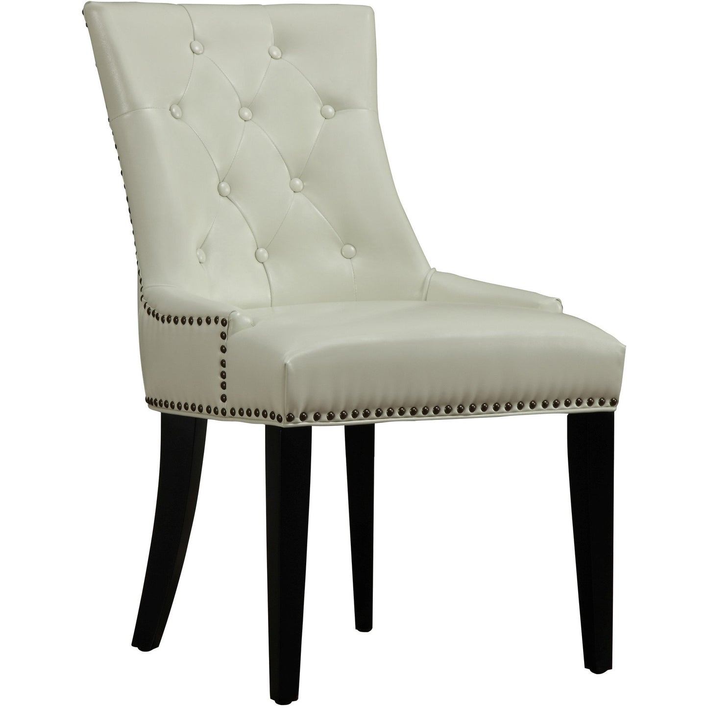 Chic Cream Leather Dining Chair - living-essentials