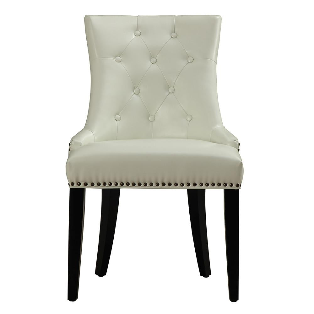 Chic Cream Leather Dining Chair - living-essentials