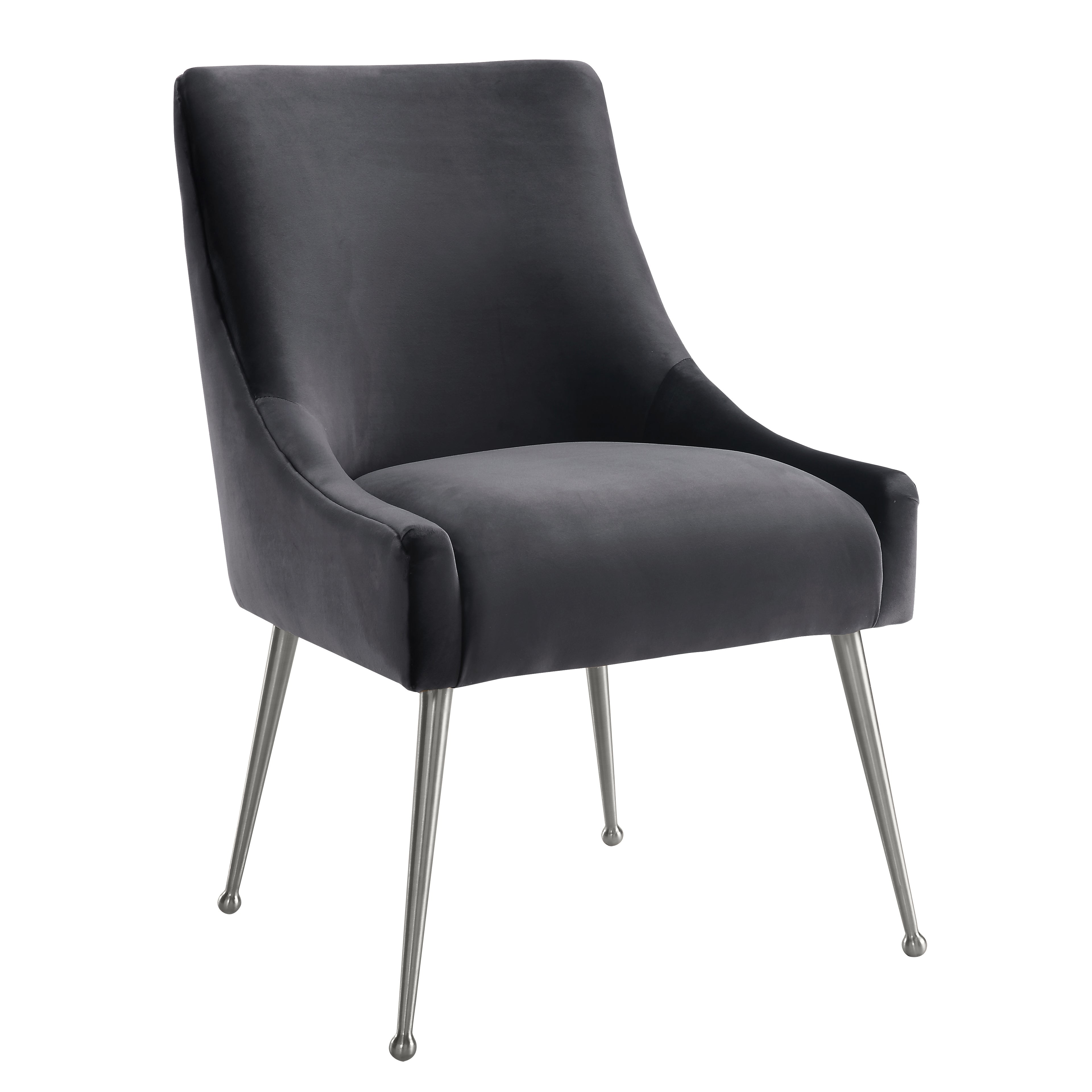 Beatrix Velvet Side Chair with Silver Leg - living-essentials