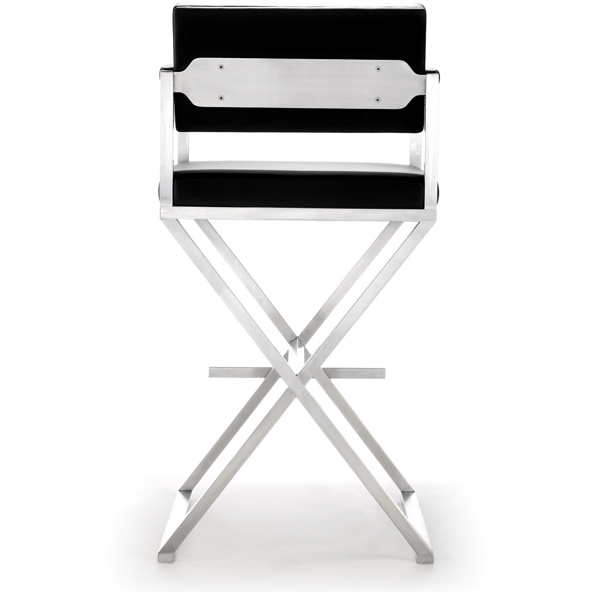 Director Black Stainless Steel Barstool - living-essentials