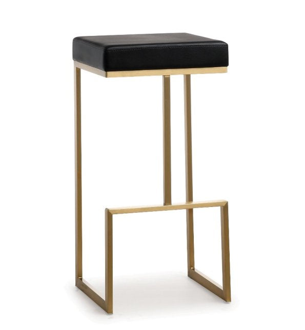 Ferras Black Gold Steel Barstool  (Set of 2) - living-essentials