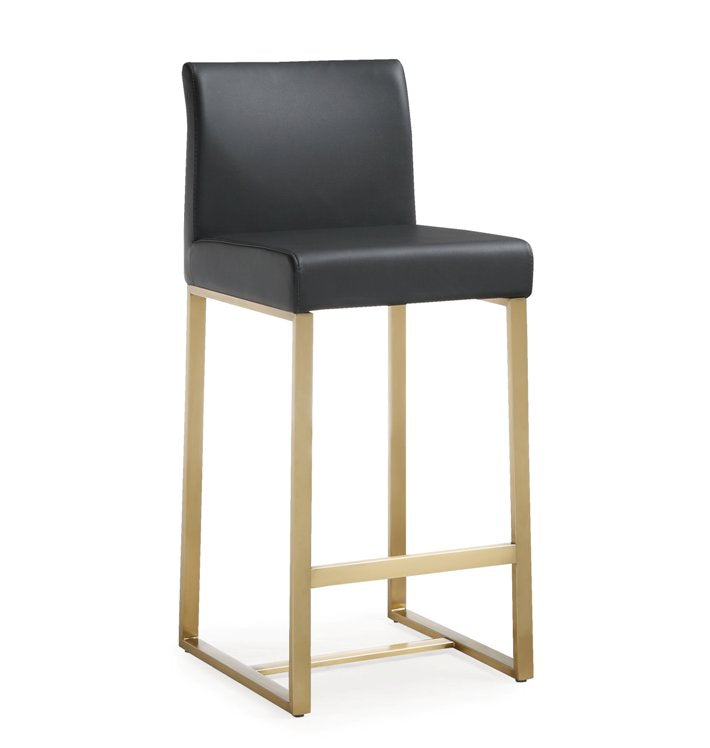 Deangelo Black Gold Steel Counter Stool (Set of 2) - living-essentials