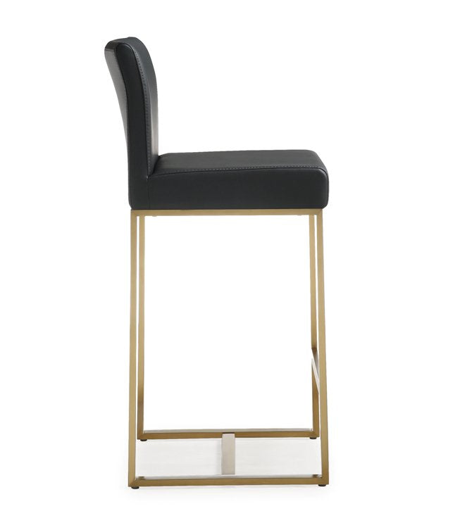 Deangelo Black Gold Steel Counter Stool (Set of 2) - living-essentials