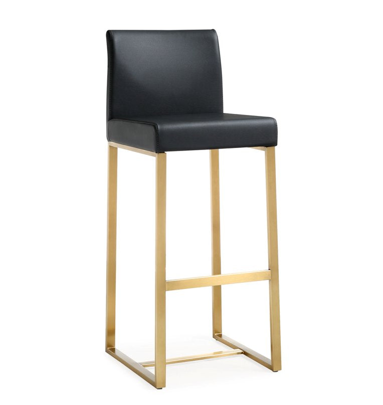 Deangelo Black Gold Steel Barstool (Set of 2) - living-essentials