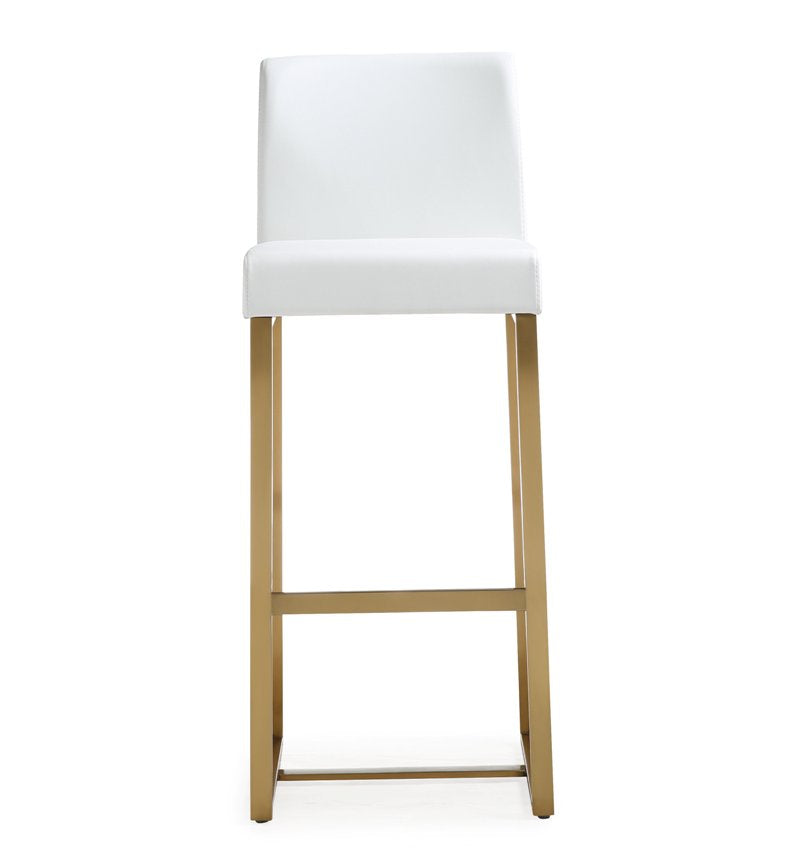 Deangelo White Gold Steel Barstool (Set of 2) - living-essentials