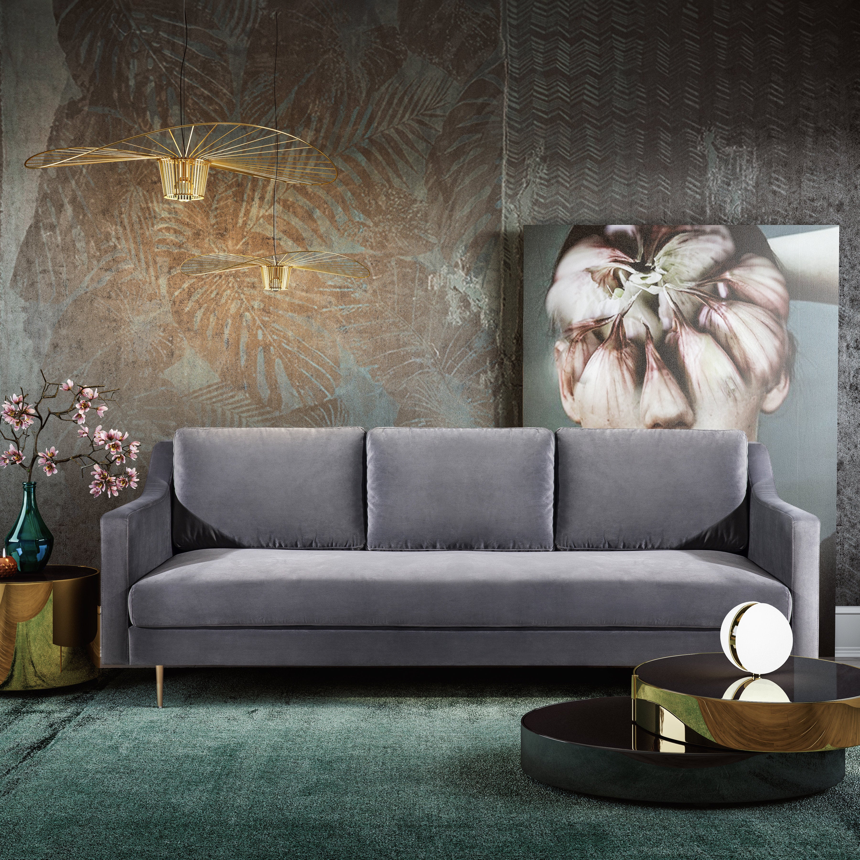 Milena Velvet Sofa - living-essentials