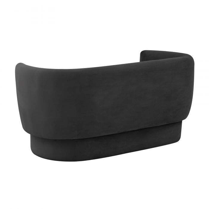 Ebony Black Velvet Loveseat