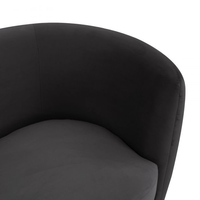 Ebony Black Velvet Loveseat