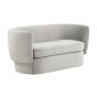 Ebony Light Grey Velvet Loveseat