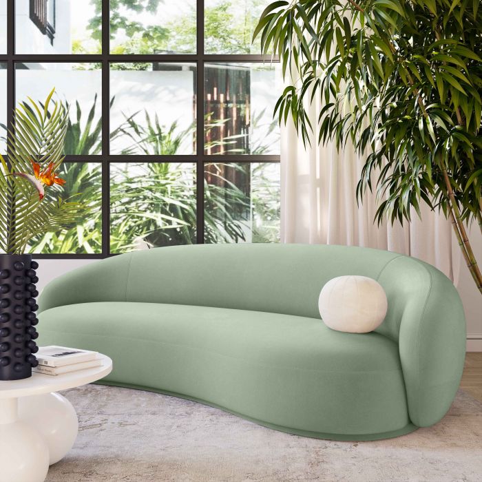 Kadence Moss Green Velvet Sofa