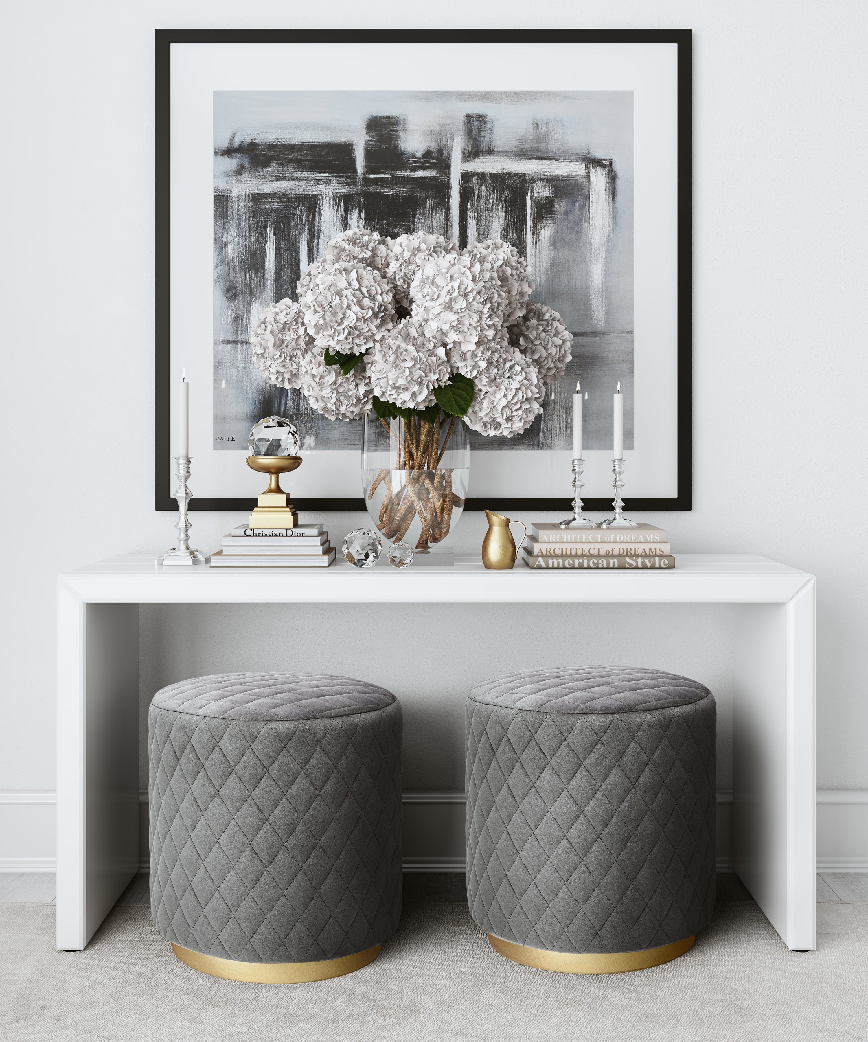 Diamond Velvet Ottoman - living-essentials