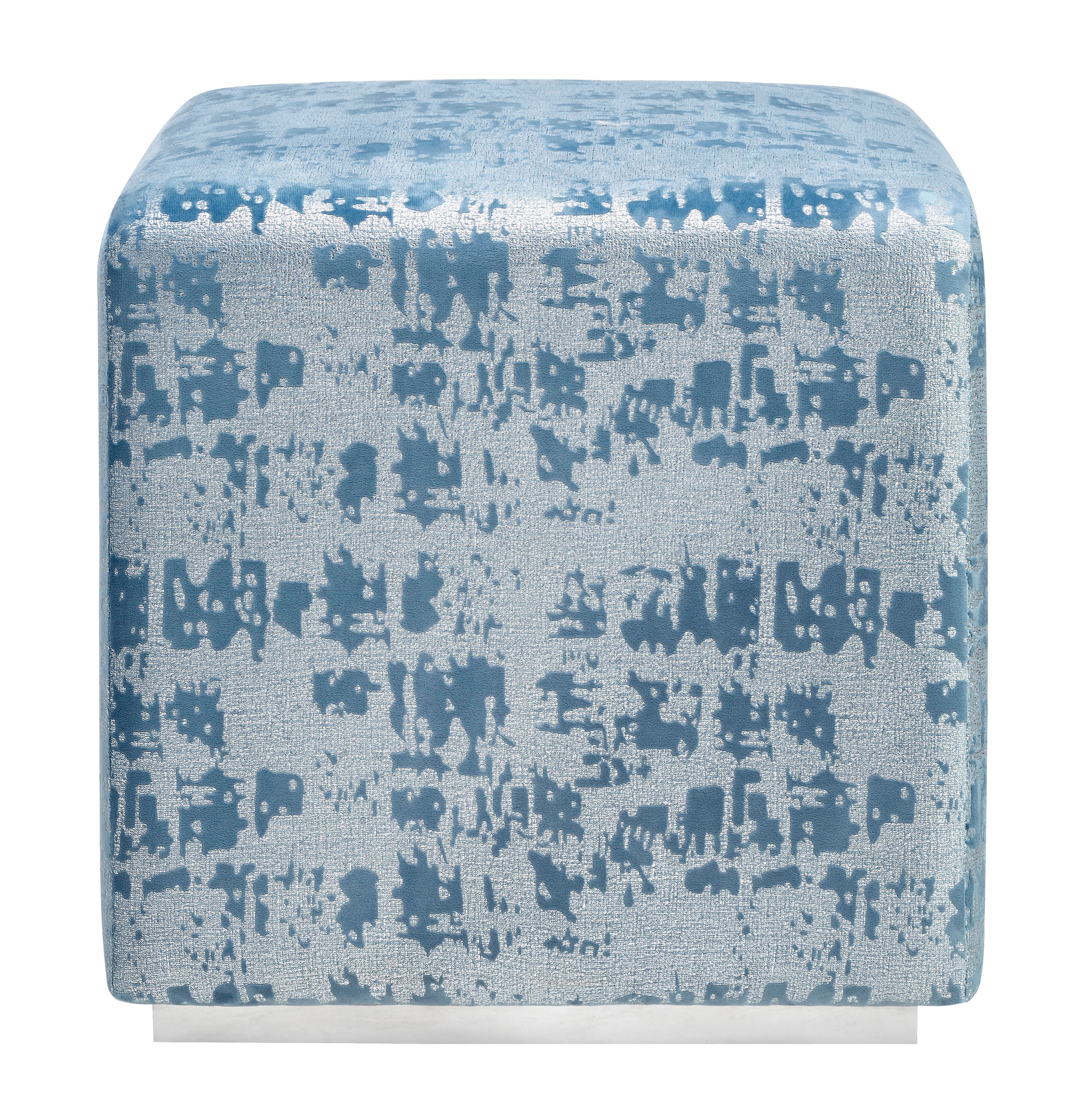 Clark Velvet Ottoman - living-essentials