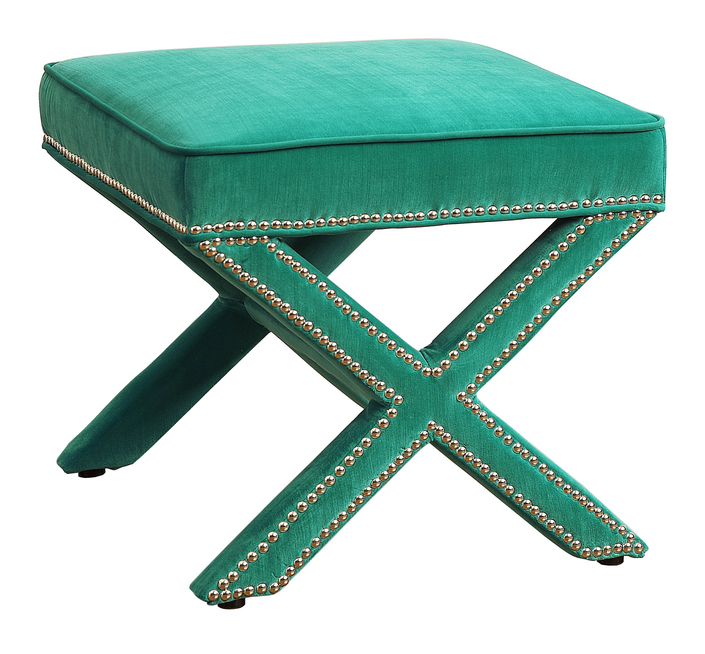 Reeve Velvet Ottoman - living-essentials