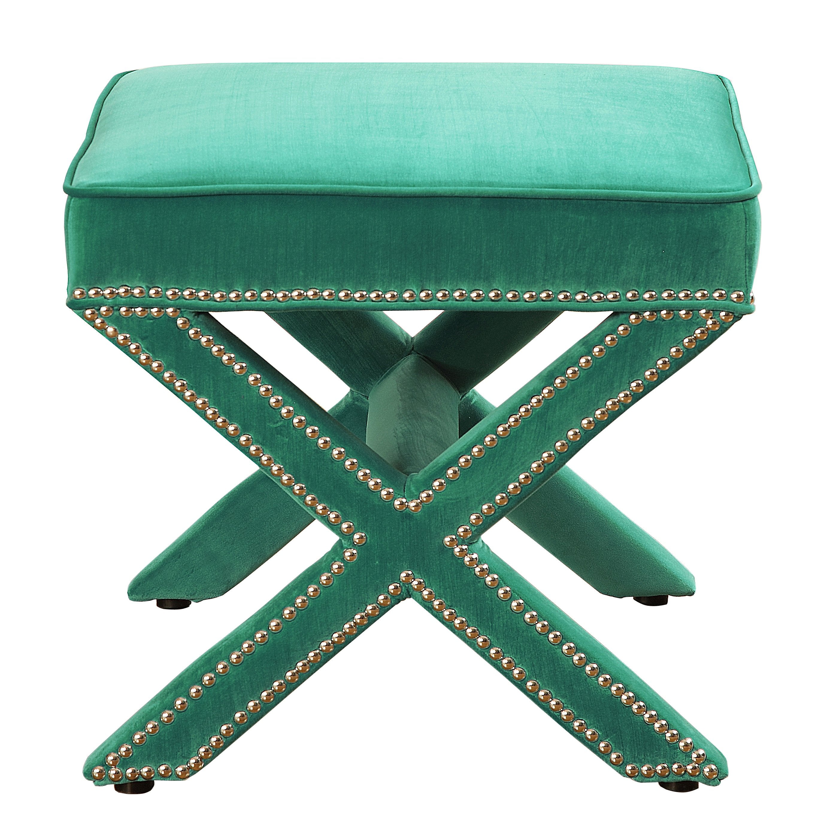 Reeve Velvet Ottoman - living-essentials