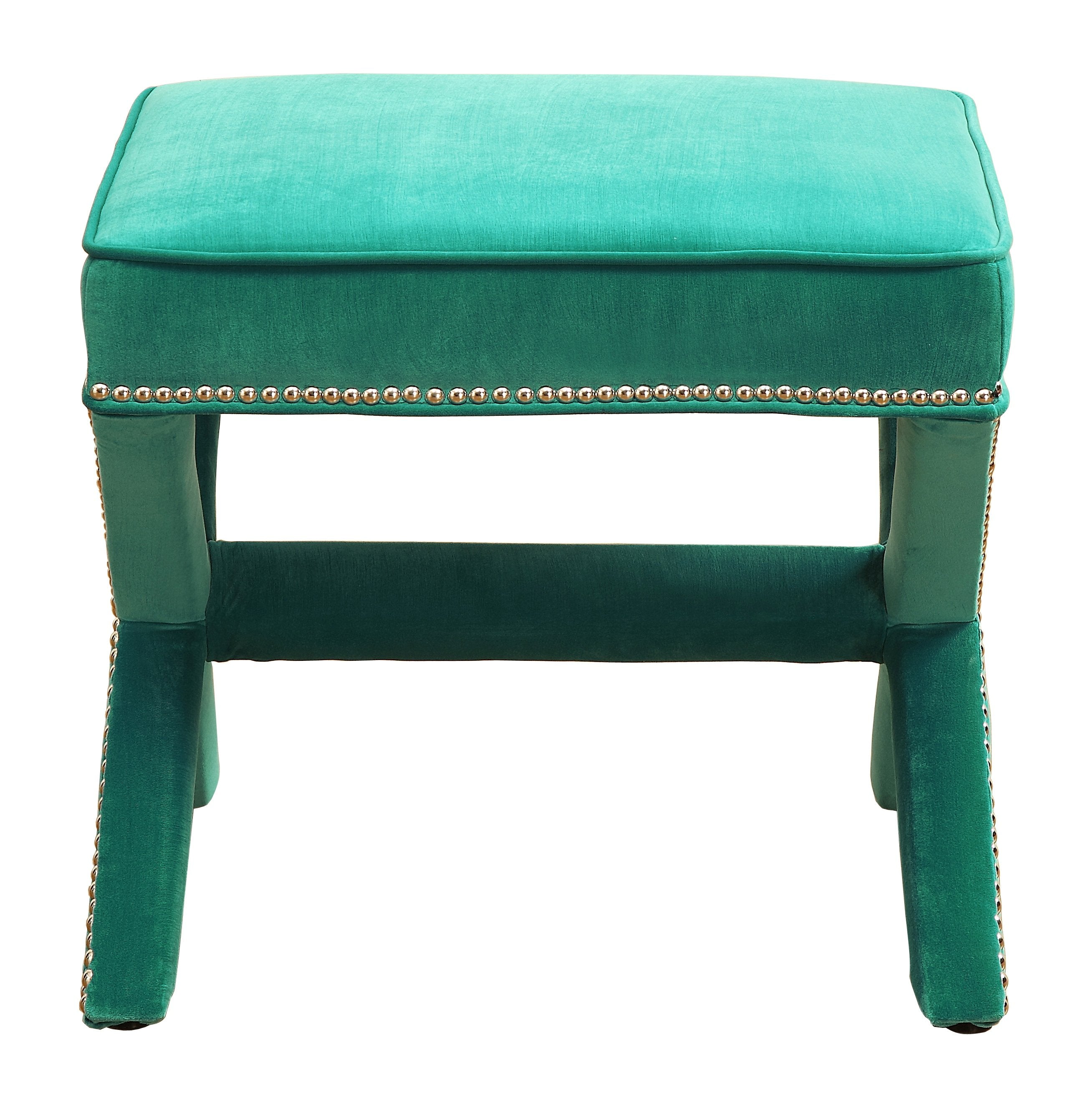 Reeve Velvet Ottoman - living-essentials