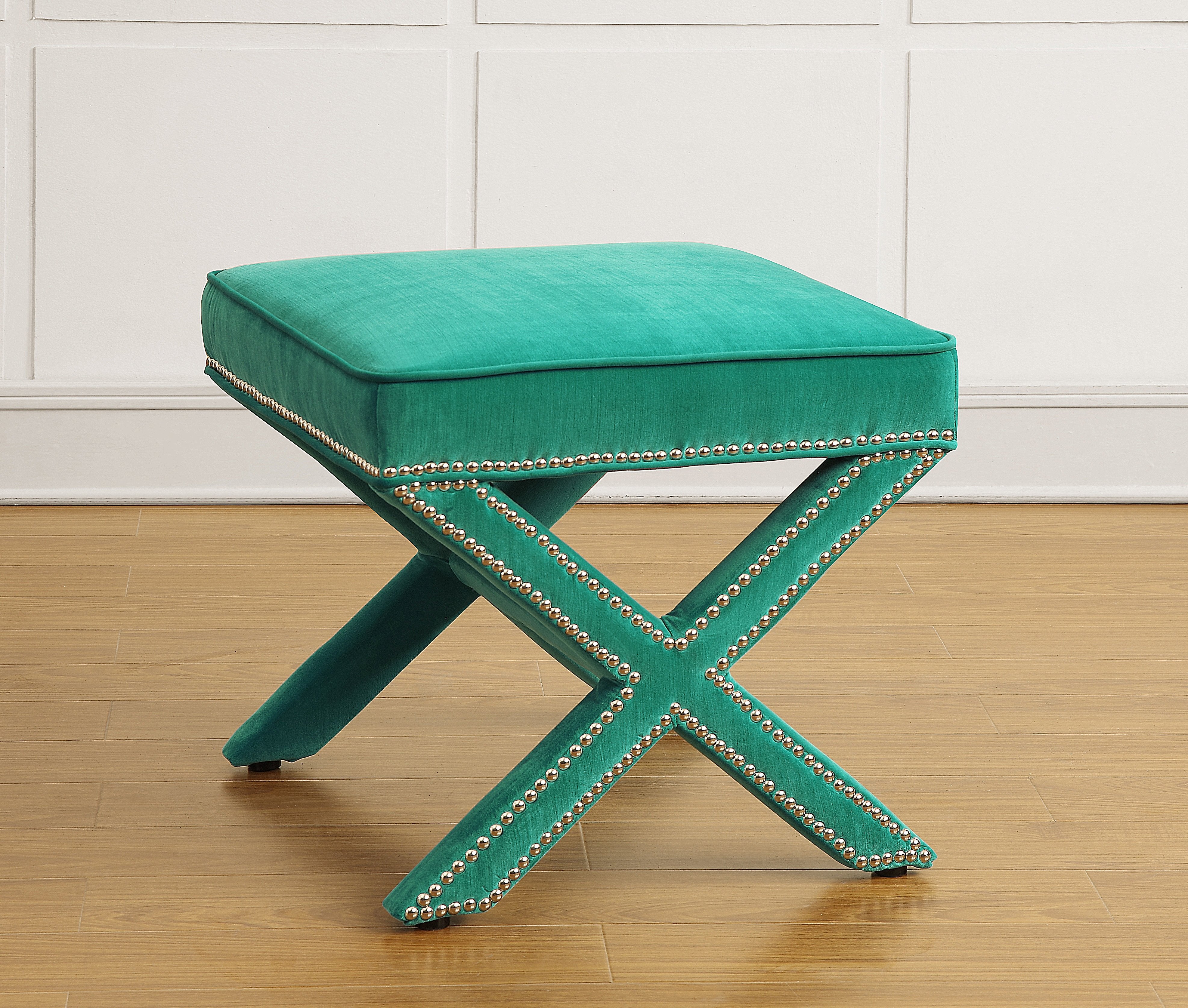 Reeve Velvet Ottoman - living-essentials