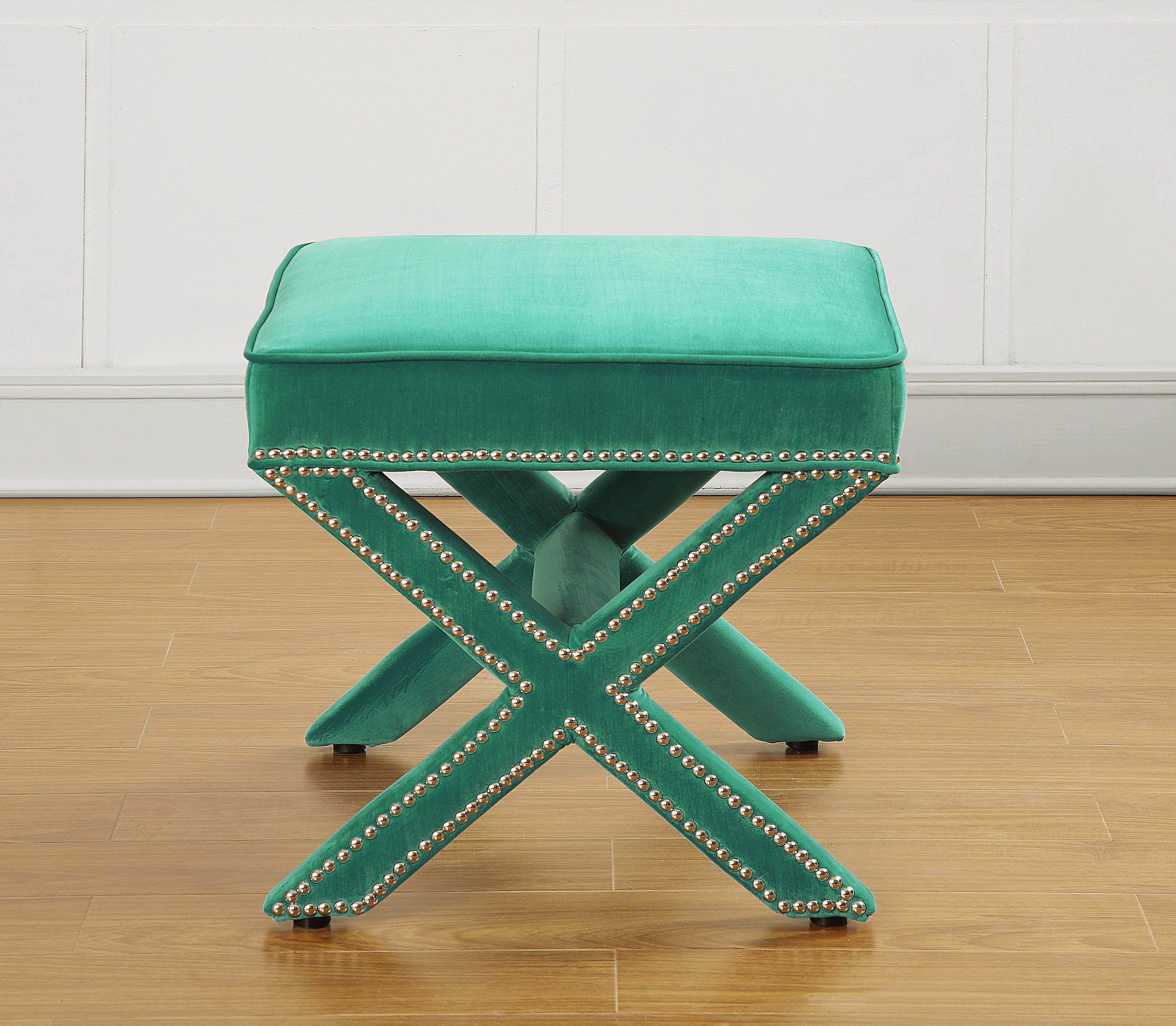 Reeve Velvet Ottoman - living-essentials