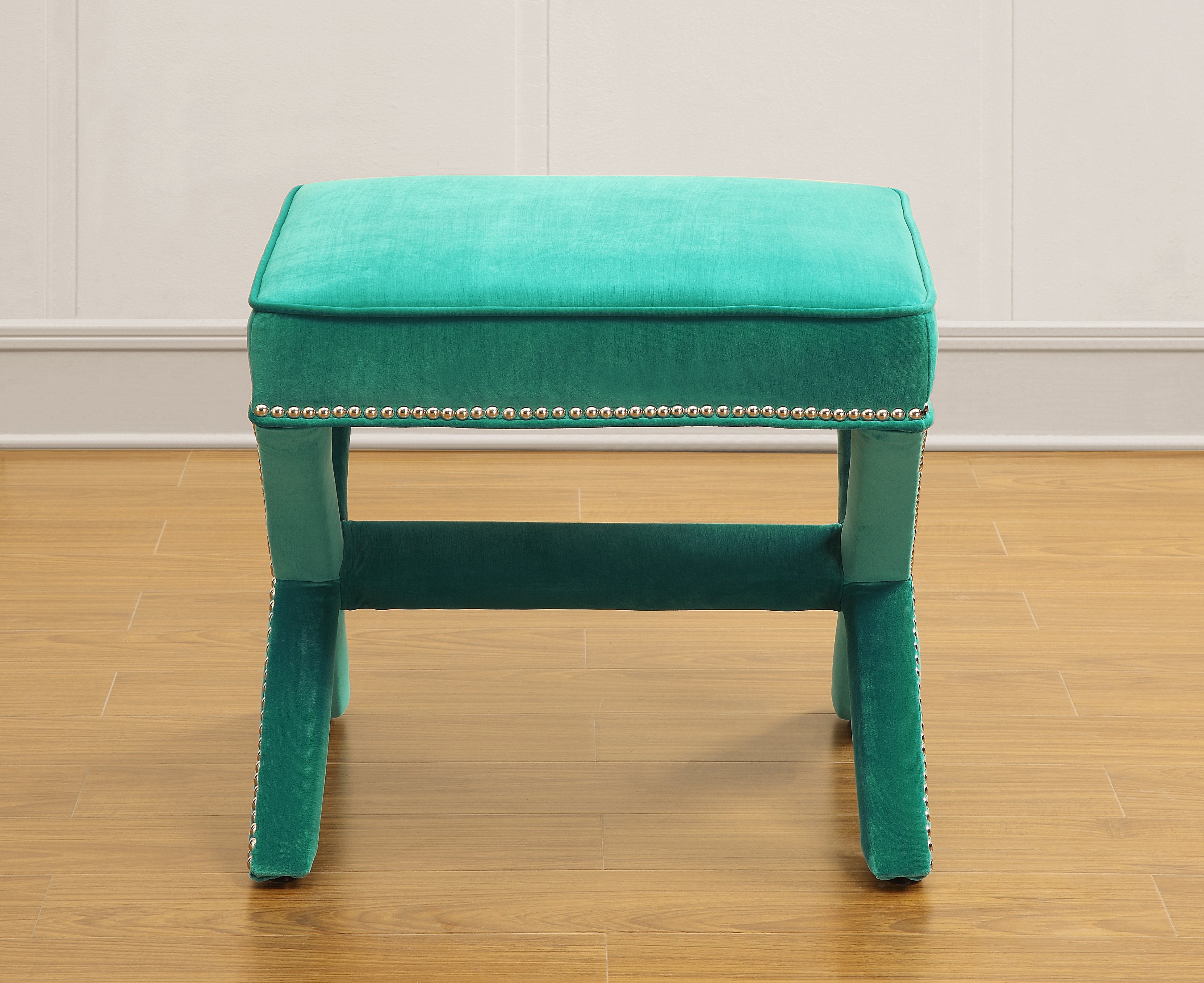 Reeve Velvet Ottoman - living-essentials