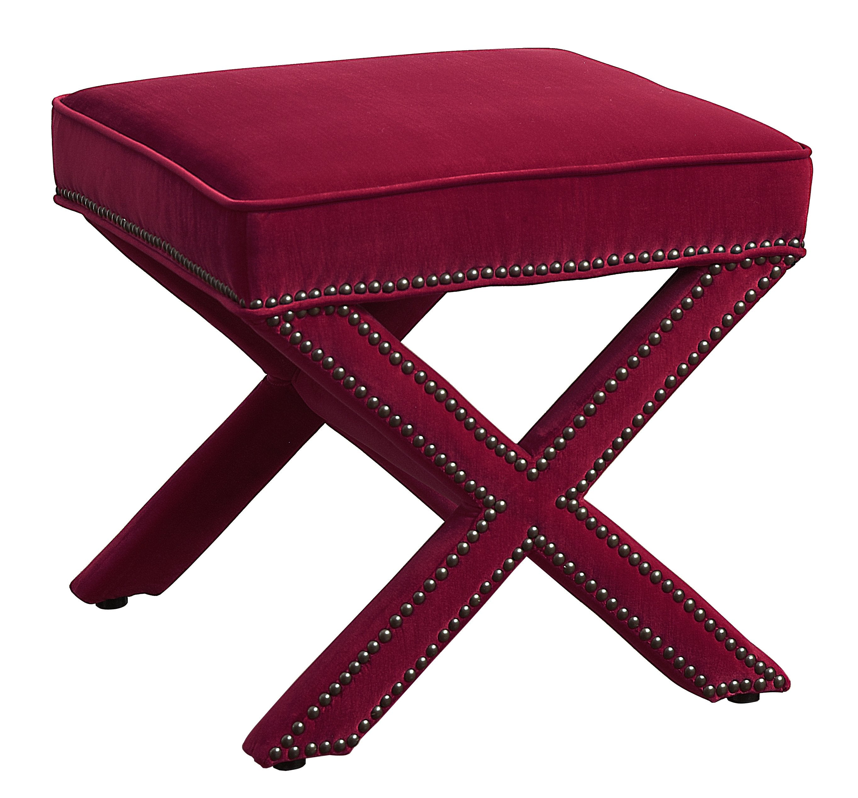 Reeve Velvet Ottoman - living-essentials