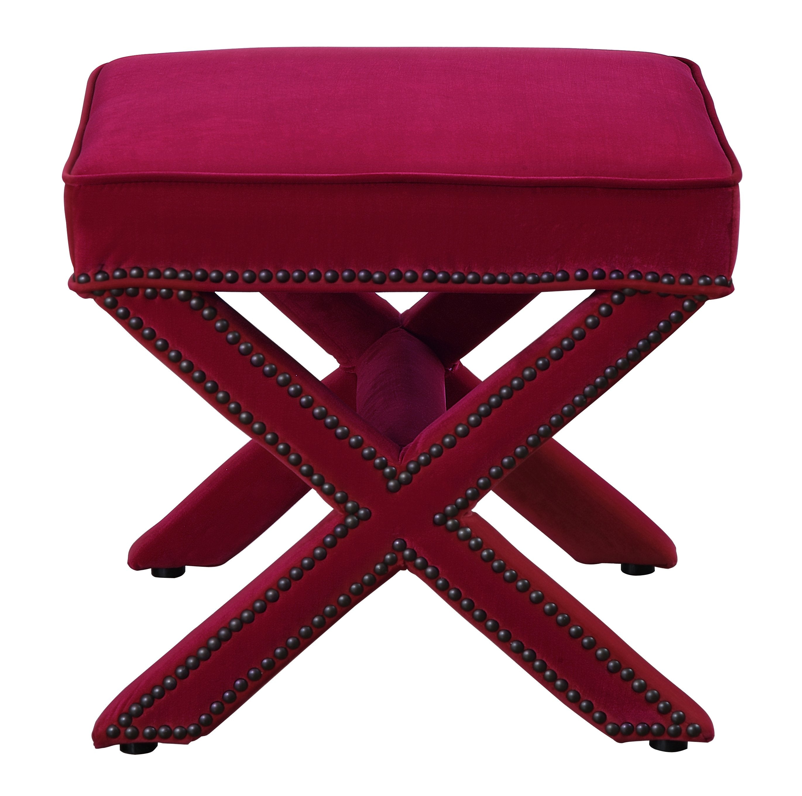 Reeve Velvet Ottoman - living-essentials