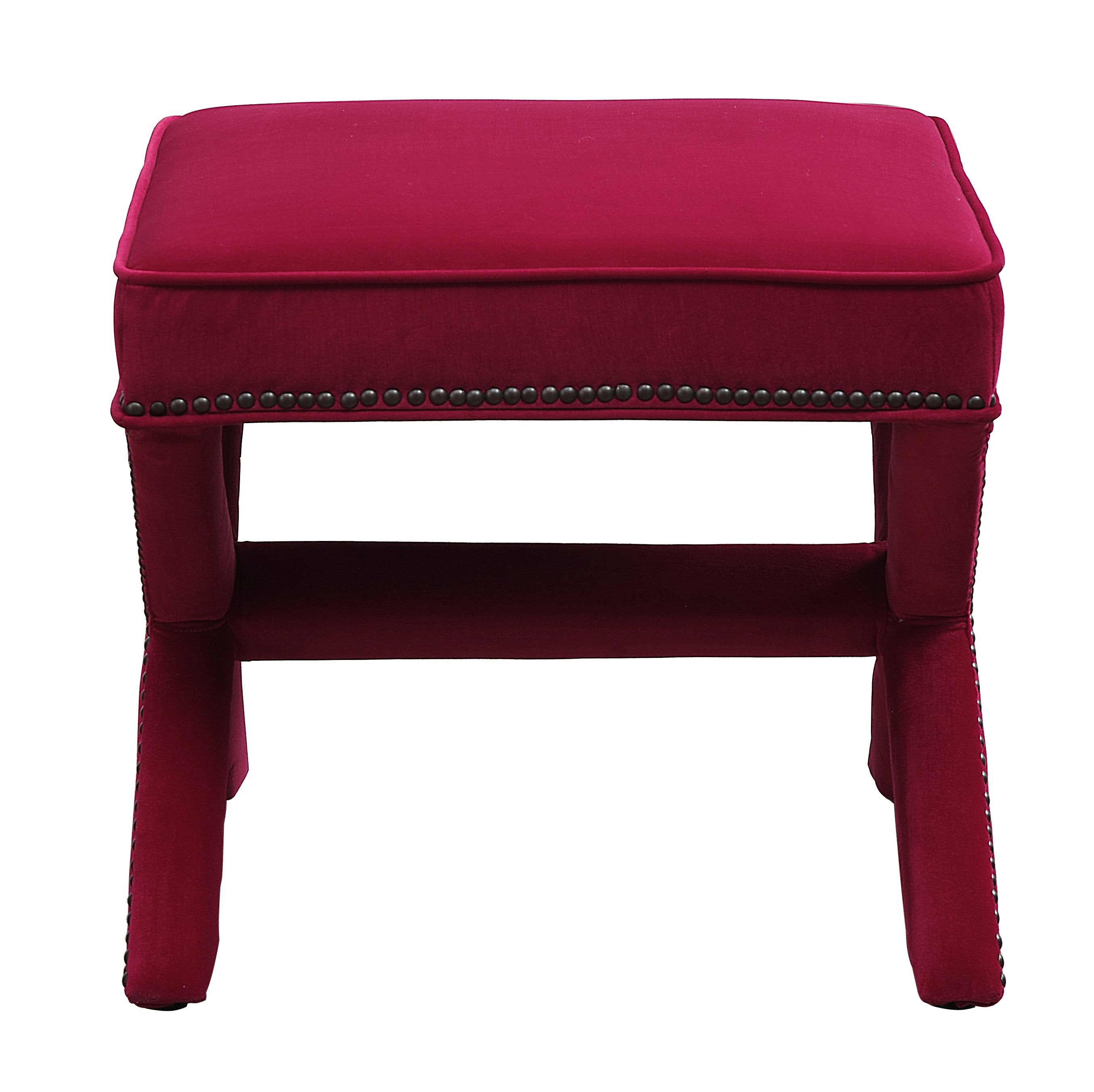 Reeve Velvet Ottoman - living-essentials