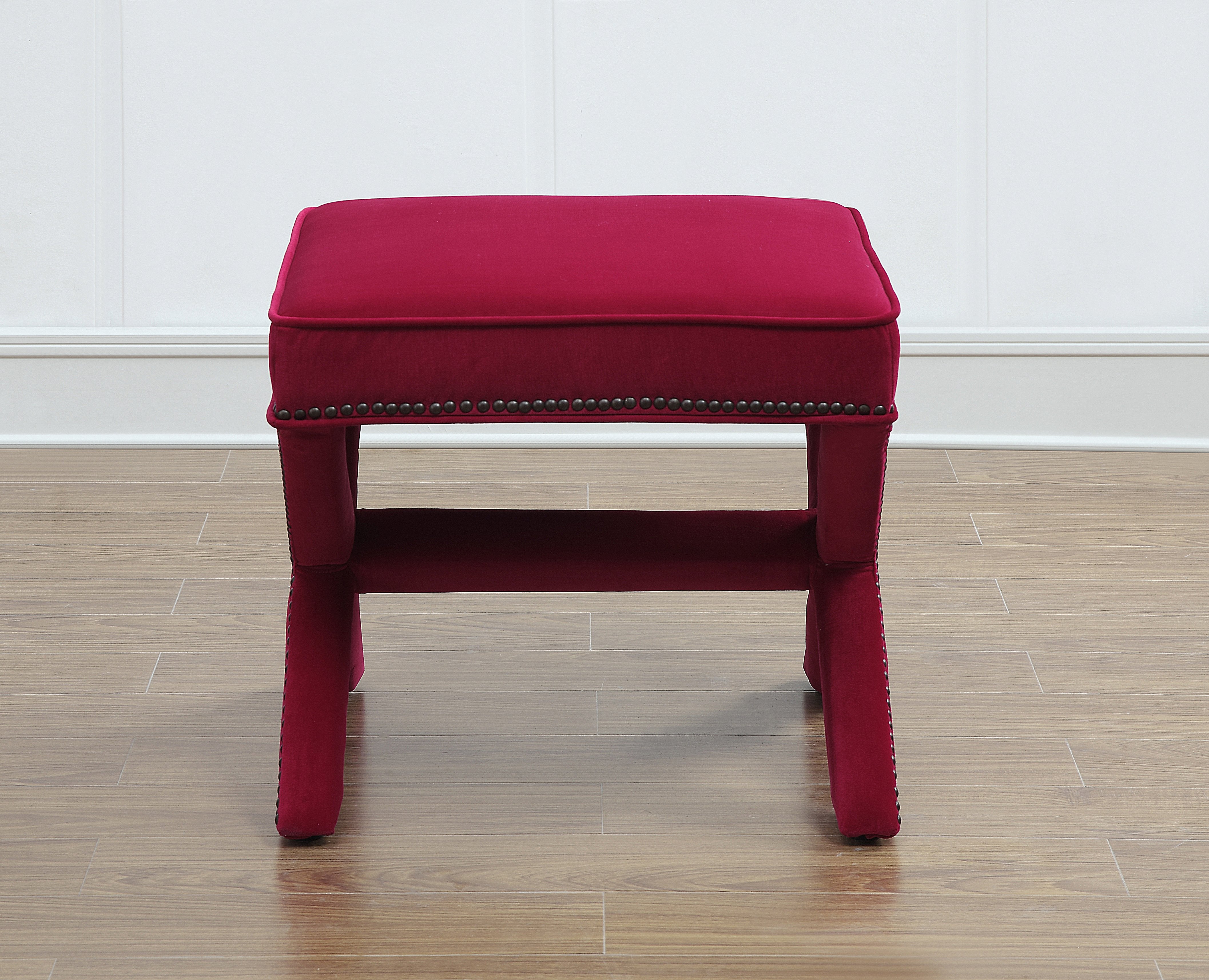 Reeve Velvet Ottoman - living-essentials