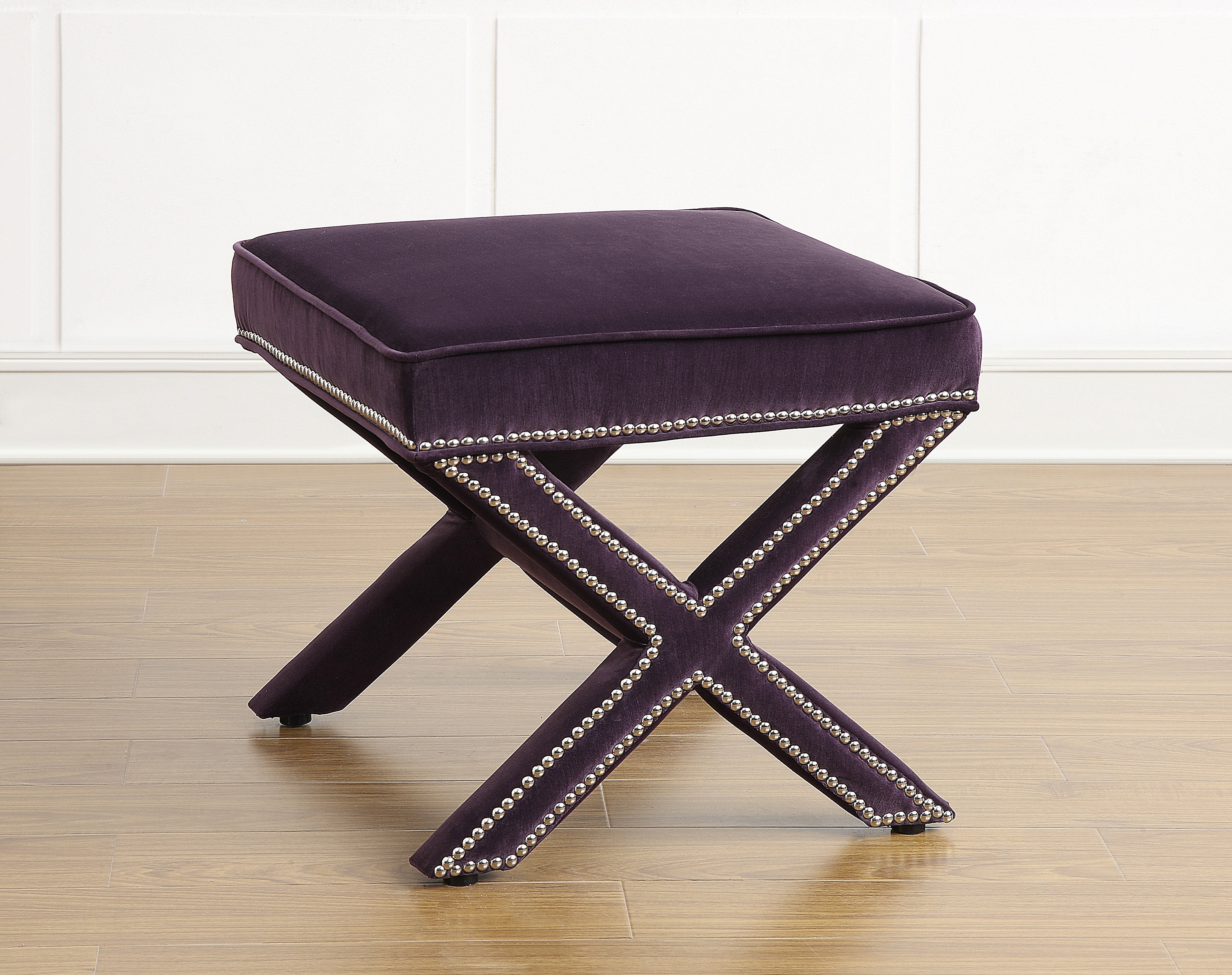 Reeve Velvet Ottoman - living-essentials