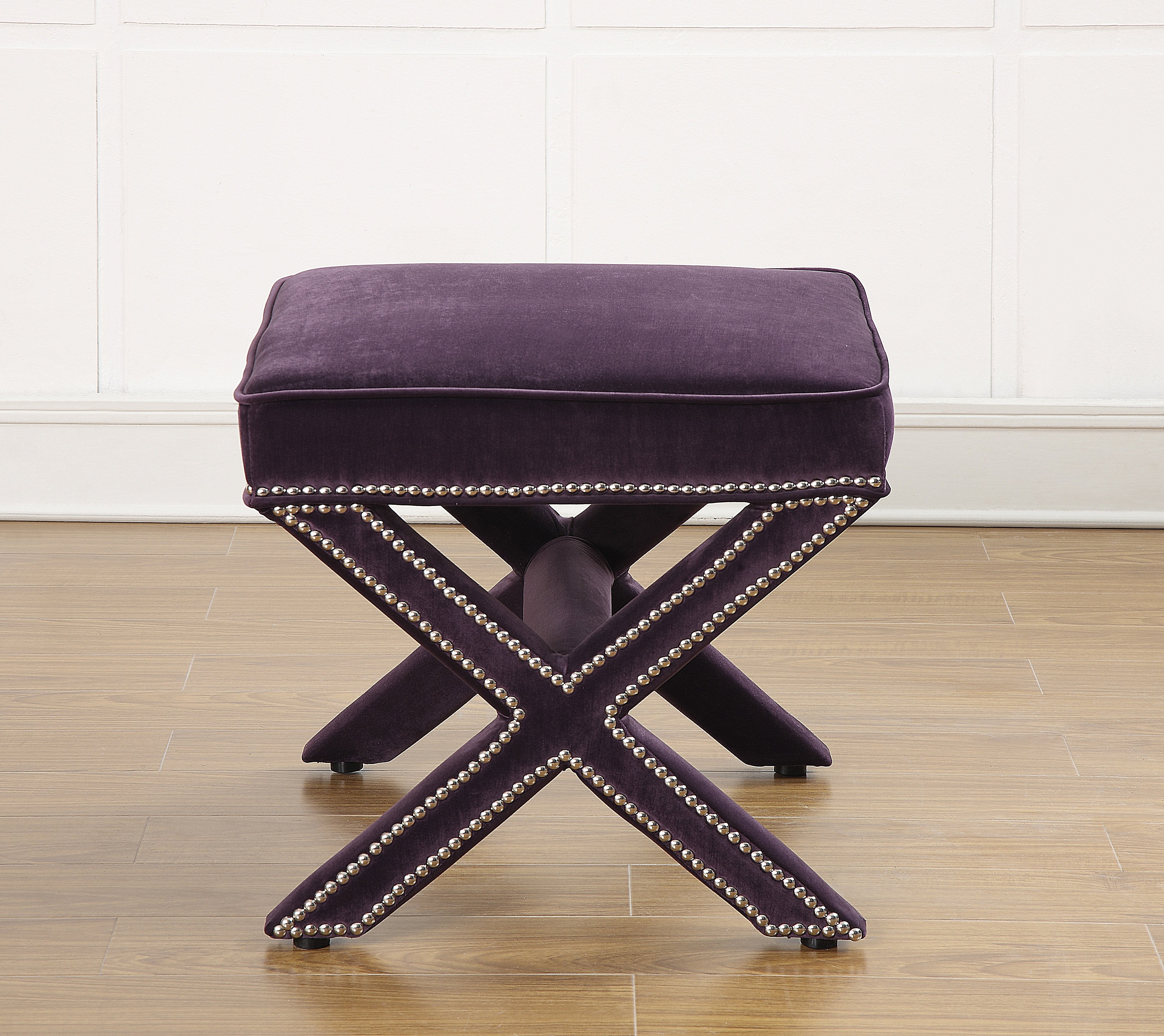 Reeve Velvet Ottoman - living-essentials